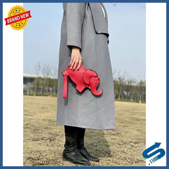 PU Leather Elephant Shoulder Bag Adjustable Strap Waterproof Purse - Picture 5 of 8